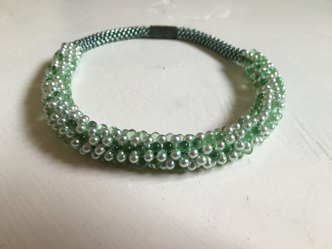 Beautiful hand-crafted necklace in forest jade - with strong magnetic clasp